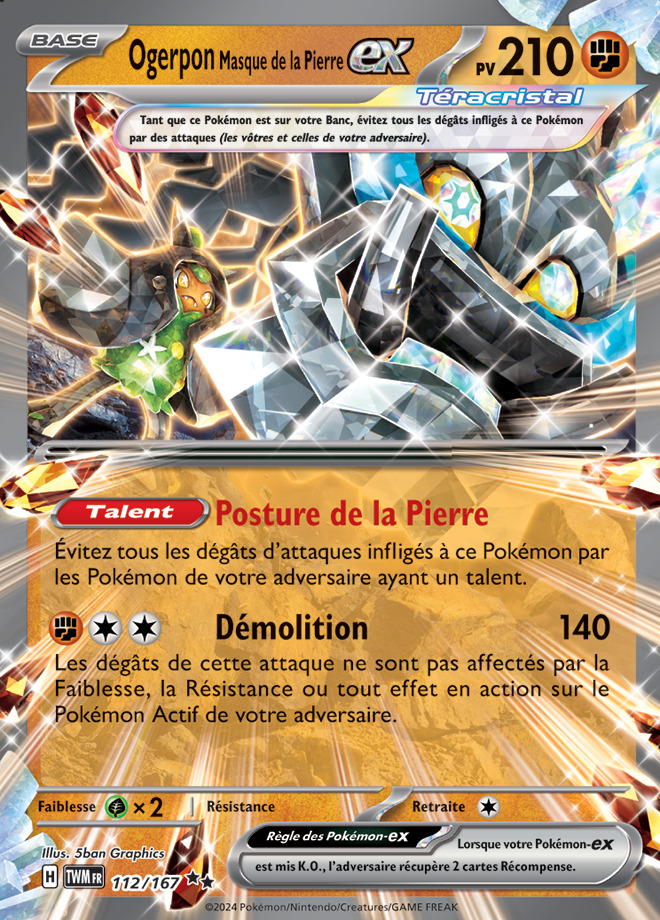 Carte Pokémon: Ogerpon Masque de la Pierre ex