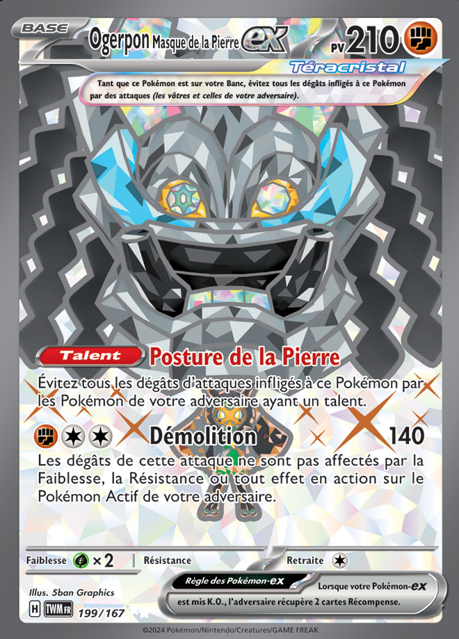 Carte Pokémon: Ogerpon Masque de la Pierre ex