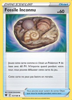 Carte Pokémon: Fossile Inconnu