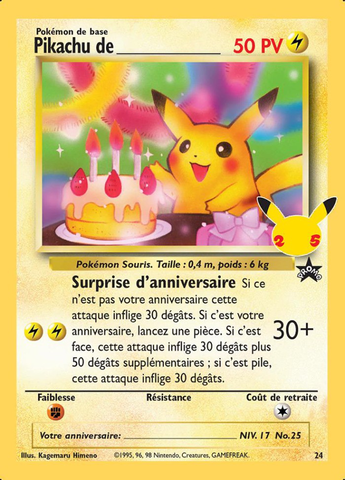 Carte Pokémon: Pikachu de ________