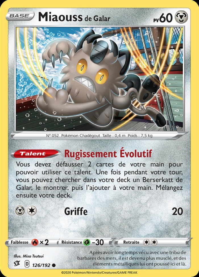 Carte Pokémon: Miaouss de Galar