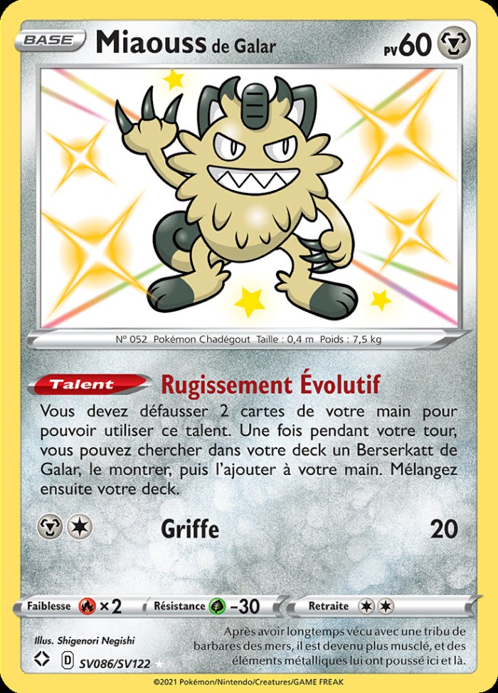 Carte Pokémon: Miaouss de Galar