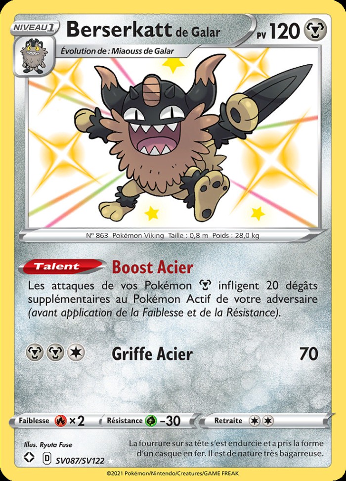 Carte Pokémon: Berserkatt de Galar