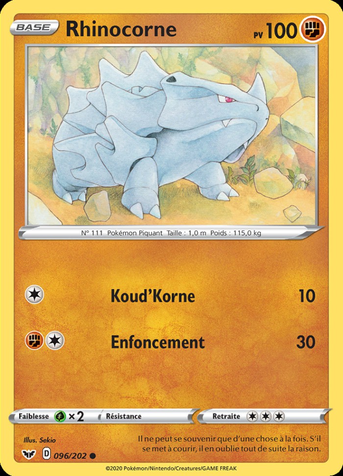 Carte Pokémon: Rhinocorne