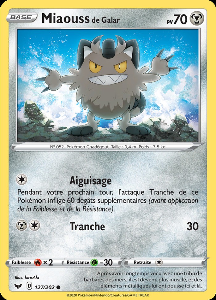 Carte Pokémon: Miaouss de Galar