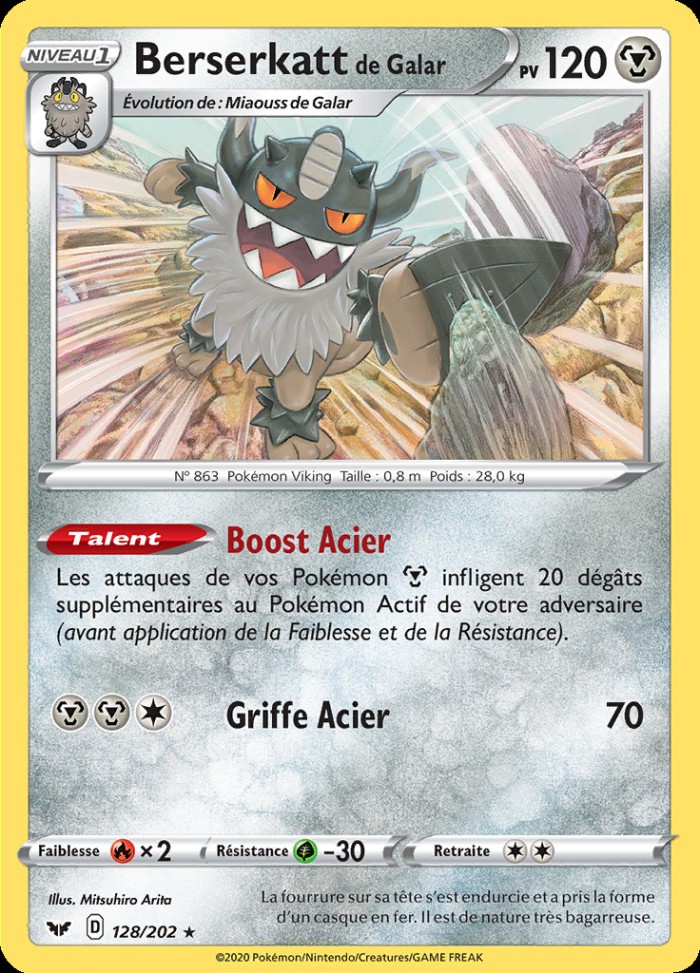 Carte Pokémon: Berserkatt de Galar