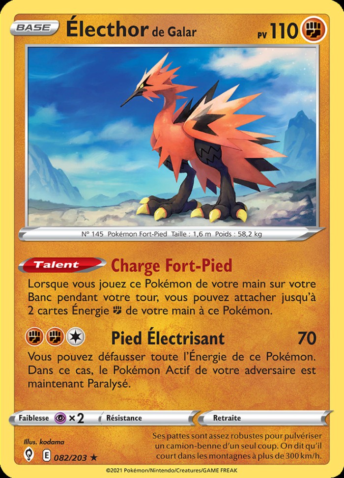 Carte Pokémon: Électhor de Galar