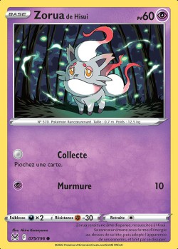 Carte Pokémon: Zorua de Hisui