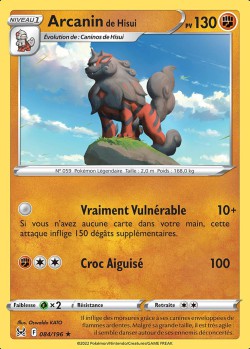 Carte Pokémon: Arcanin de Hisui