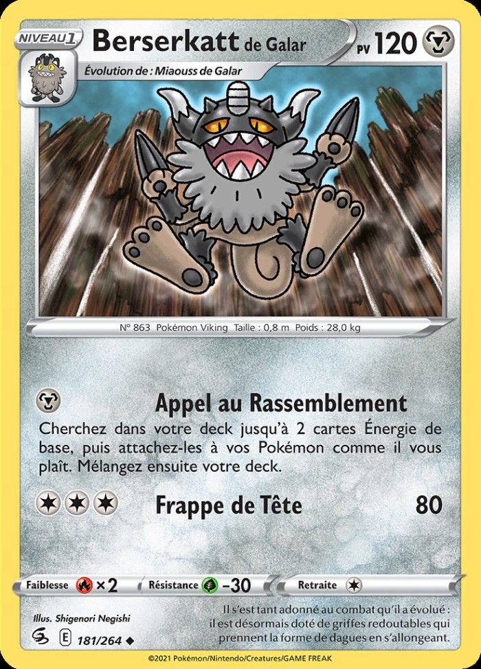 Carte Pokémon: Berserkatt de Galar