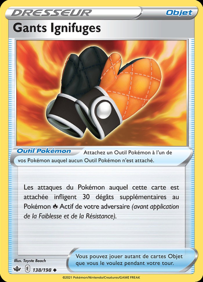 Carte Pokémon: Gants Ignifuges