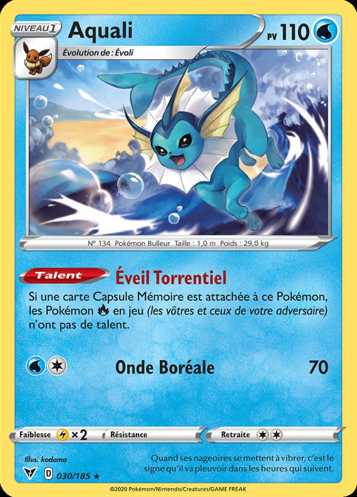 Carte Pokémon: Aquali