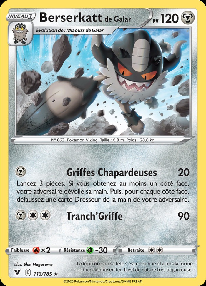 Carte Pokémon: Berserkatt de Galar