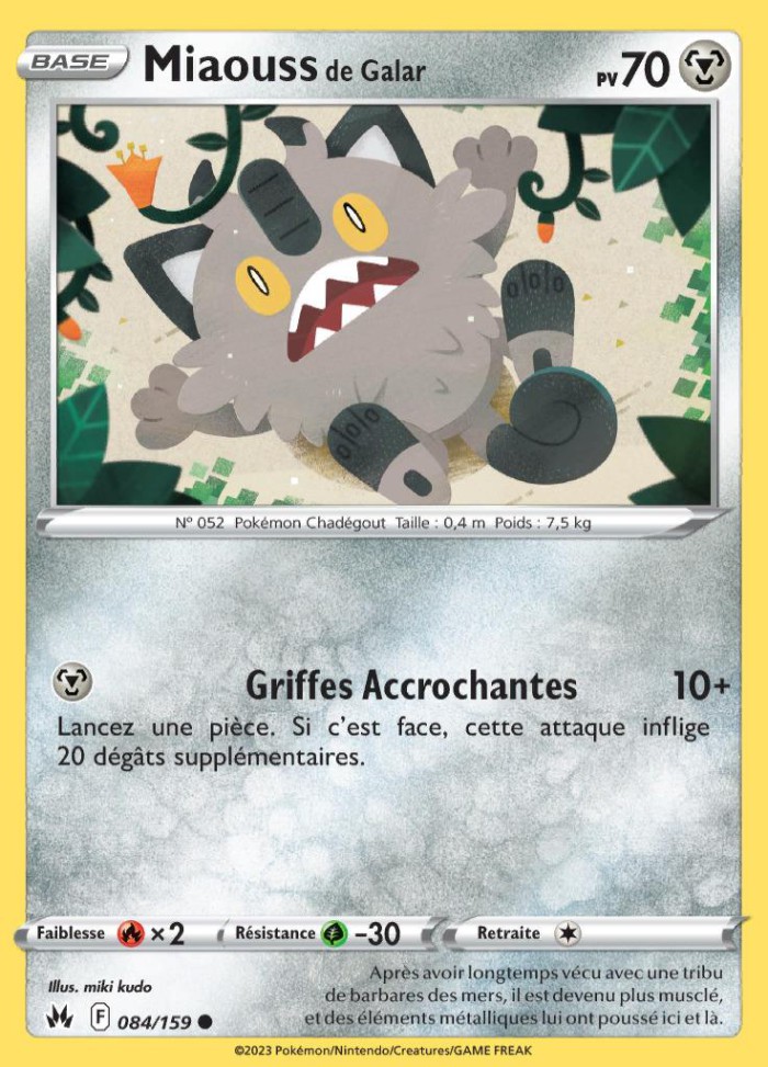 Carte Pokémon: Miaouss de Galar