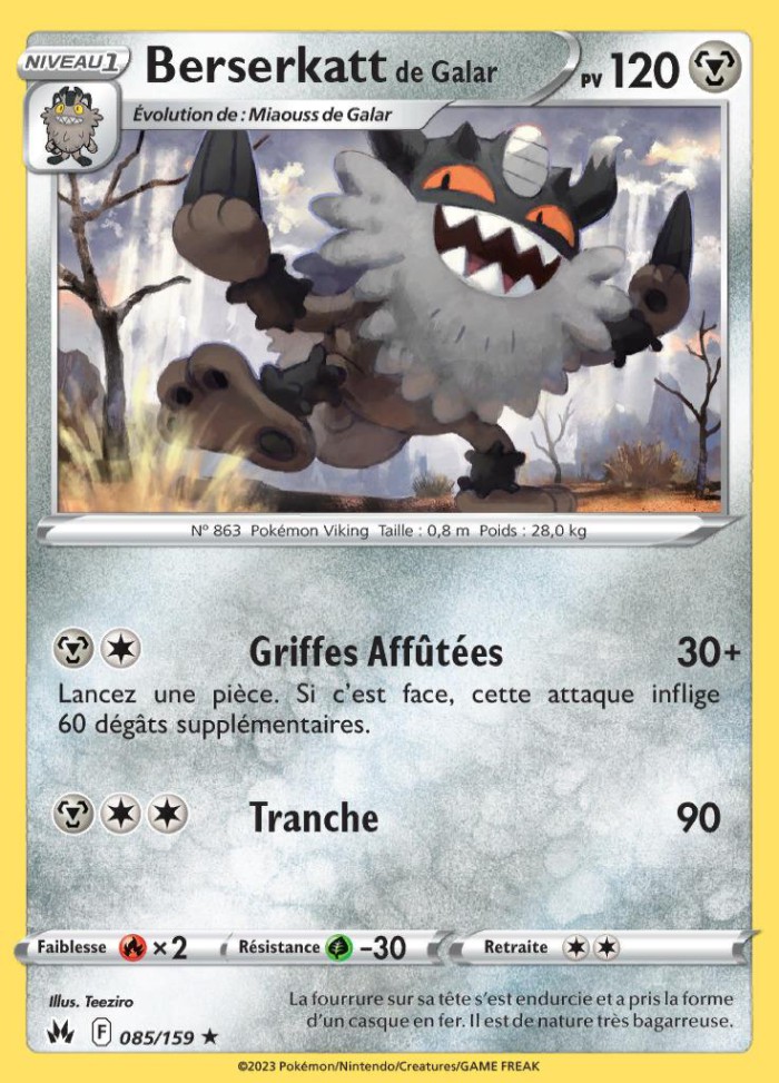 Carte Pokémon: Berserkatt de Galar