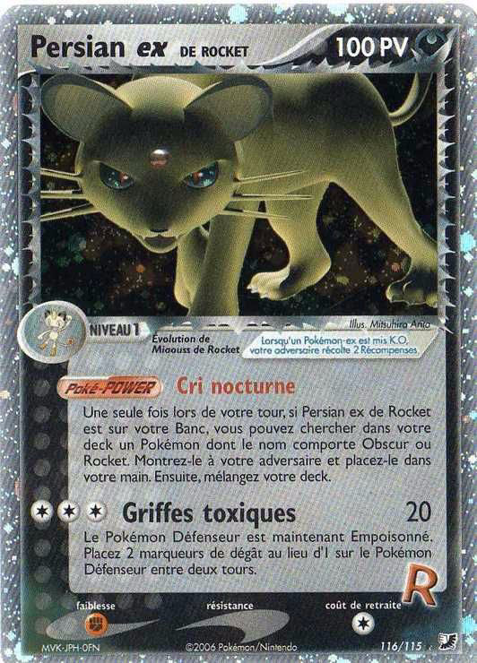 Carte Pokémon: Persian ex de Rocket