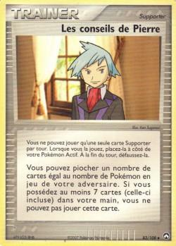 Carte Pokémon: Les conseils de Pierre