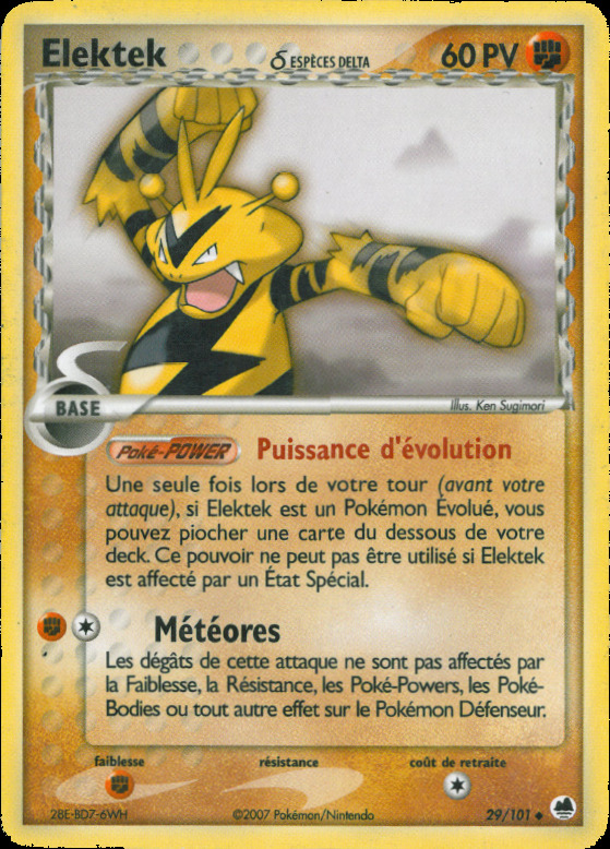 Carte Pokémon: Elektek δ