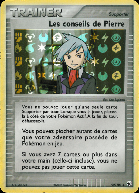 Carte Pokémon: Les conseils de Pierre