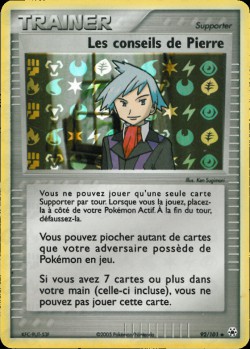 Carte Pokémon: Les conseils de Pierre