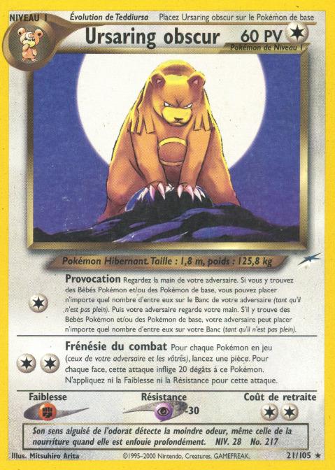 Carte Pokémon: Ursaring obscur