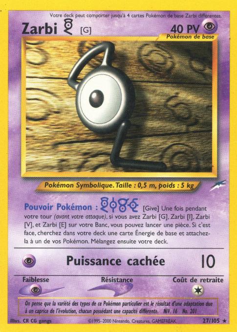 Carte Pokémon: Zarbi [G]