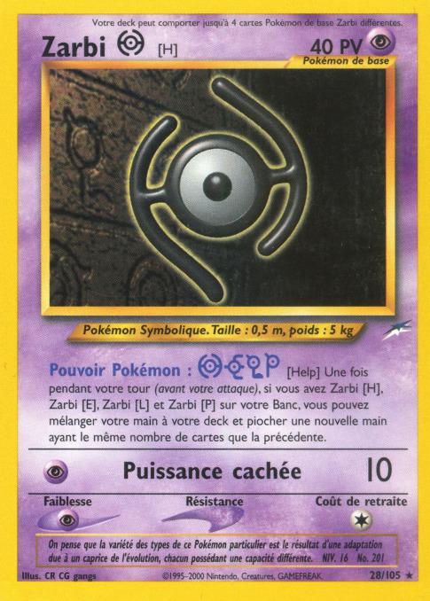 Carte Pokémon: Zarbi [H]