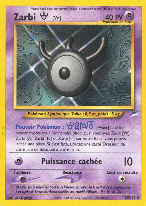 Carte Pokémon: Zarbi [W]