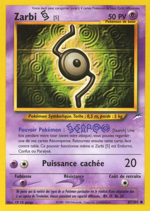 Carte Pokémon: Zarbi [S]