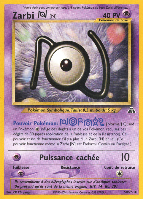 Carte Pokémon: Zarbi [N]