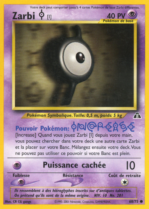 Carte Pokémon: Zarbi [I]