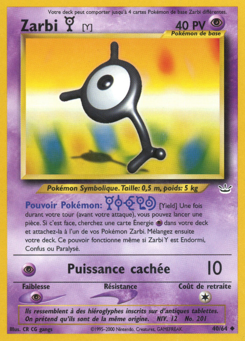 Carte Pokémon: Zarbi [Y]