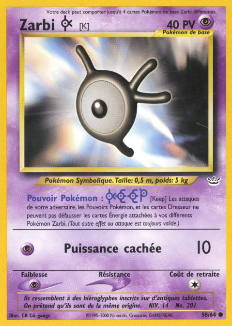 Carte Pokémon: Zarbi [K]