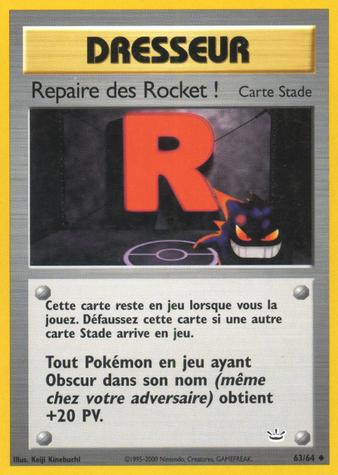 Carte Pokémon: Repaire des Rocket !