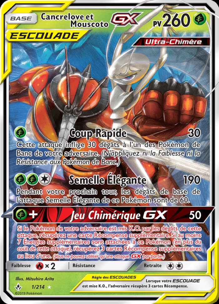 Carte Pokémon: Cancrelove et Mouscoto GX