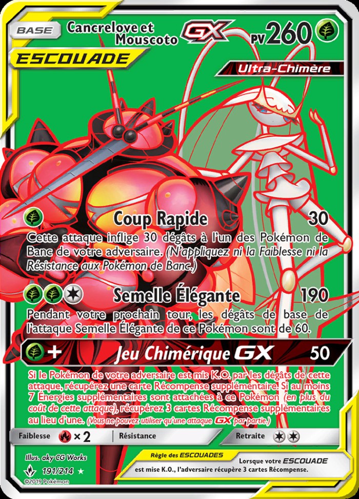 Carte Pokémon: Cancrelove et Mouscoto GX