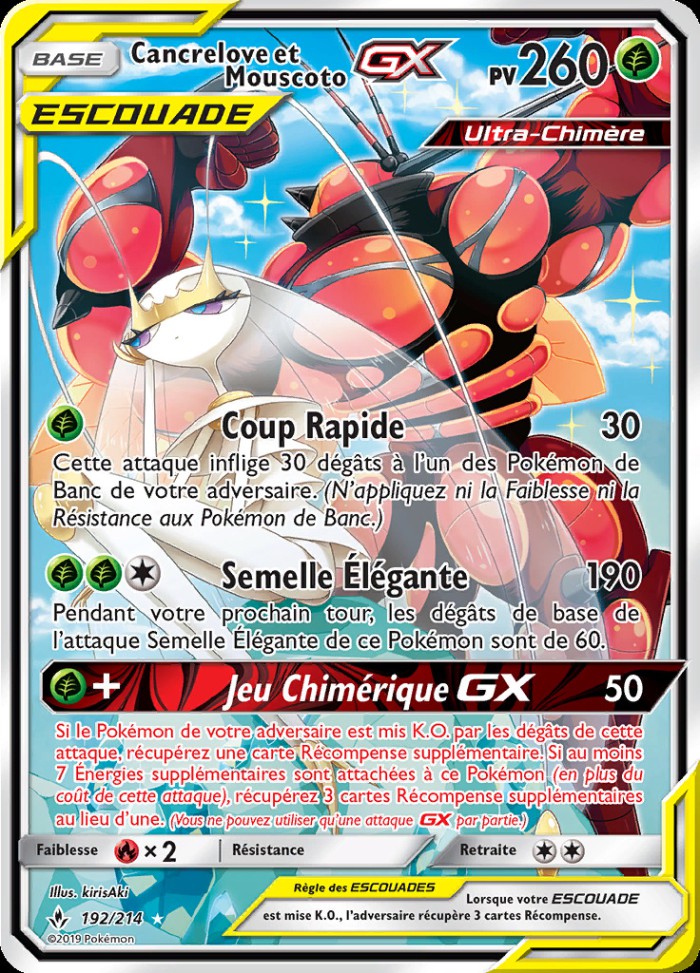 Carte Pokémon: Cancrelove et Mouscoto GX