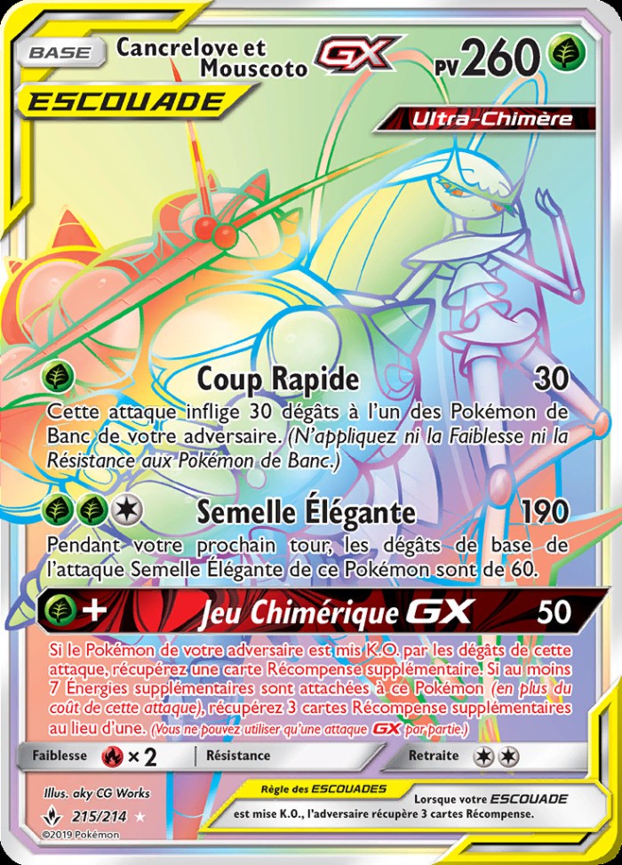 Carte Pokémon: Cancrelove et Mouscoto GX