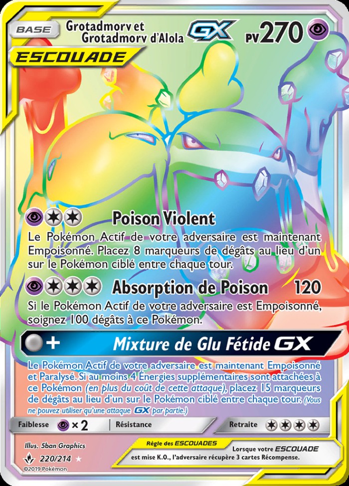 Carte Pokémon: Grotadmorv et Grotadmorv d'Alola GX