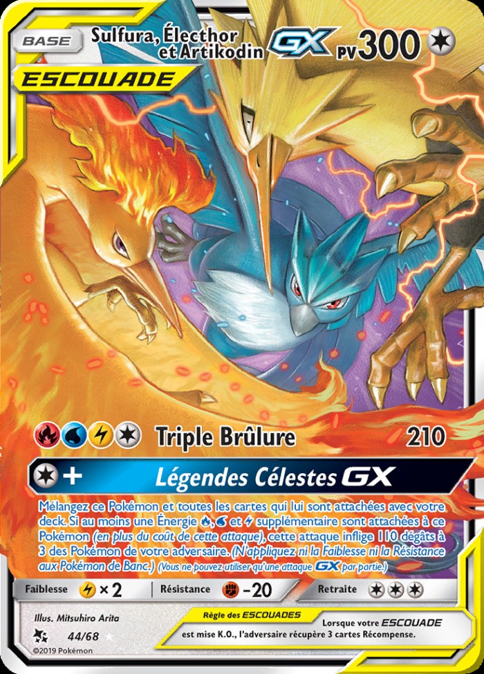 Carte Pokémon: Sulfura, Électhor et Artikodin GX