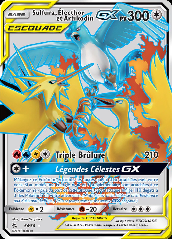 Carte Pokémon: Sulfura, Électhor et Artikodin GX