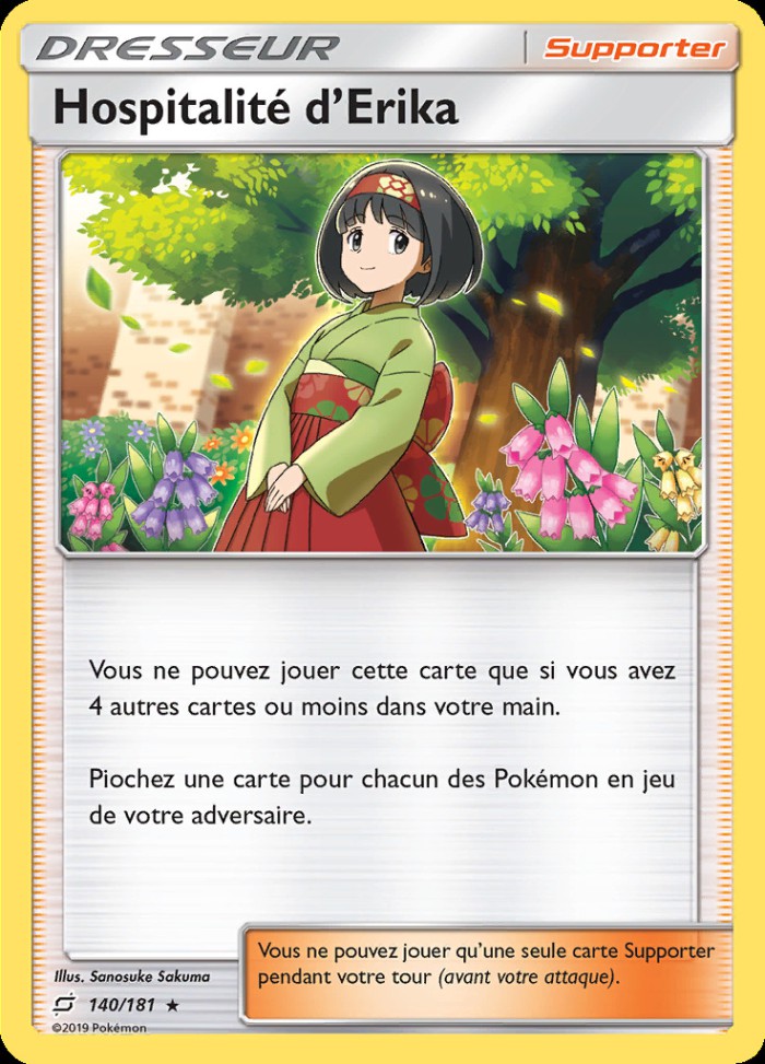 Carte Pokémon: Hospitalité d'Erika