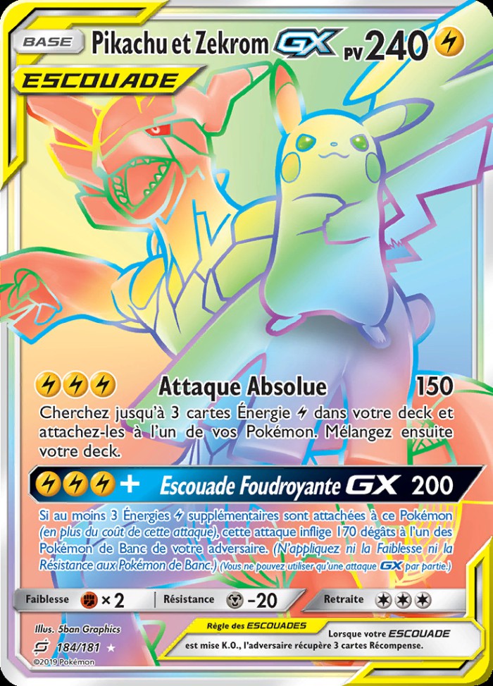 Carte Pokémon: Pikachu et Zekrom GX