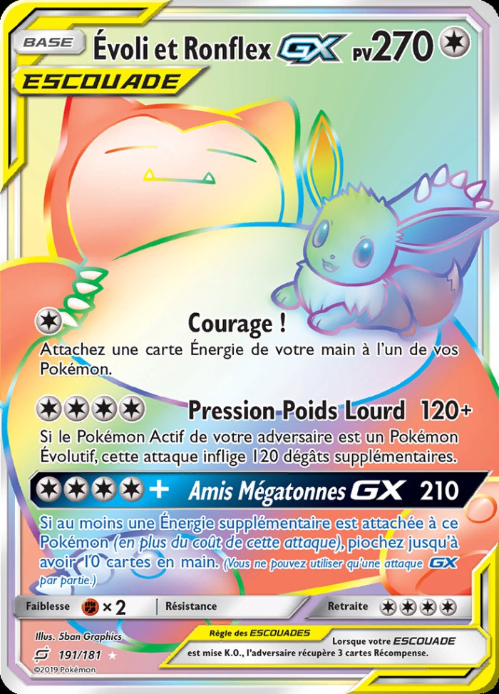 Carte Pokémon: Évoli et Ronflex GX