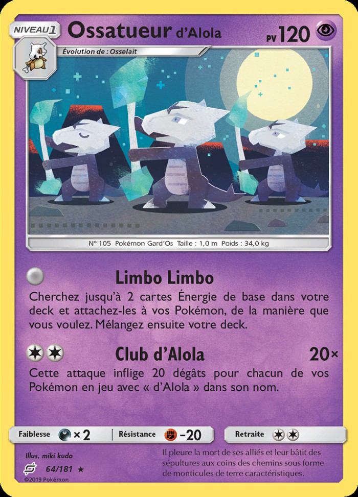 Carte Pokémon: Ossatueur d'Alola