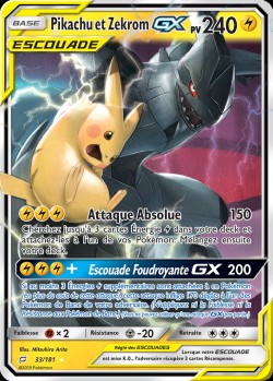 Carte Pokémon: Pikachu et Zekrom GX