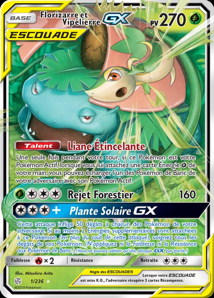 Carte Pokémon: Florizarre et Vipélierre GX