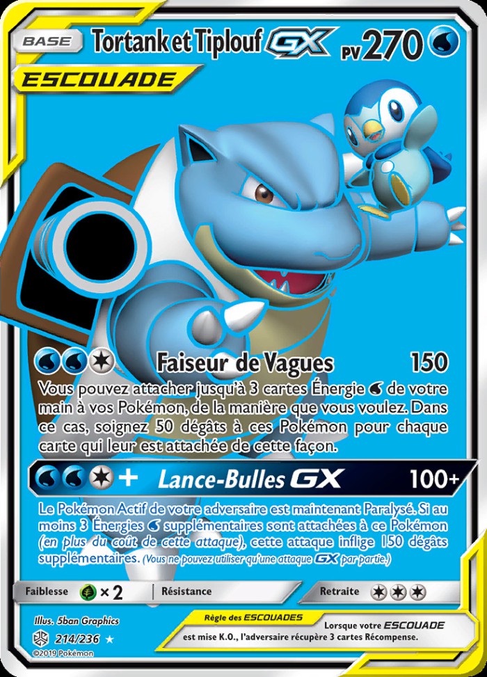 Carte Pokémon: Tortank et Tiplouf GX