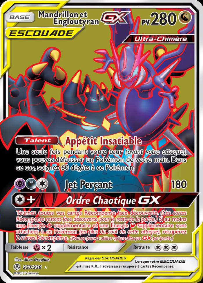 Carte Pokémon: Mandrillon et Engloutyran GX