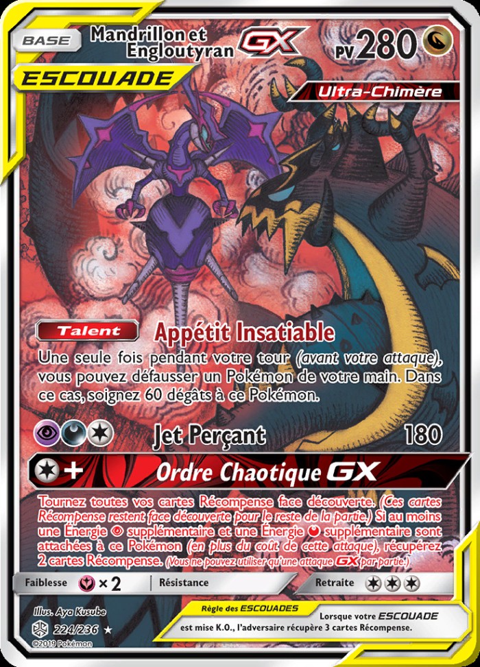 Carte Pokémon: Mandrillon et Engloutyran GX